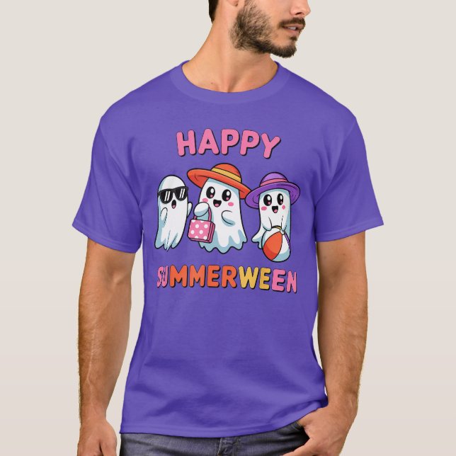T-shirt Happy Summerween Summer Halloween Ghost Summerween (Devant)