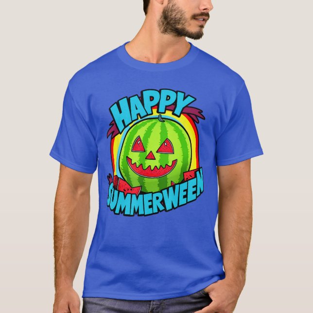 T-shirt Happy Summerween Summer Watermelon Jackolantern Ha (Devant)