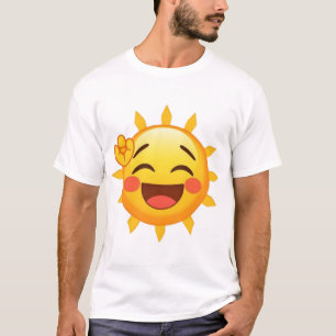 T-shirt Happy Sun Emoji - Gai et brillant