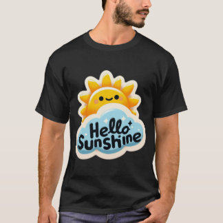 T-shirt "Happy Tag in Cloudy Sun - Spread Joy in Style!"