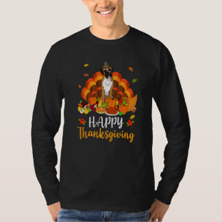 T-shirt Happy Thanksgiving Boxer Dog Turkey Pet