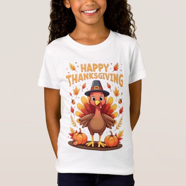 T-Shirt Happy Thanksgiving Funny Turkey Family Dinner Gift (Devant)