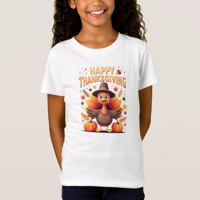 T-Shirt Happy Thanksgiving Funny Turkey Family Dinner Gift (Devant)