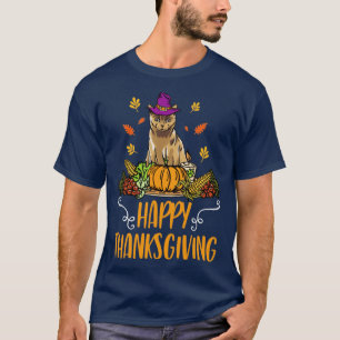 T-shirt Happy Thanksgiving Harvest Cute Witch Cat Present