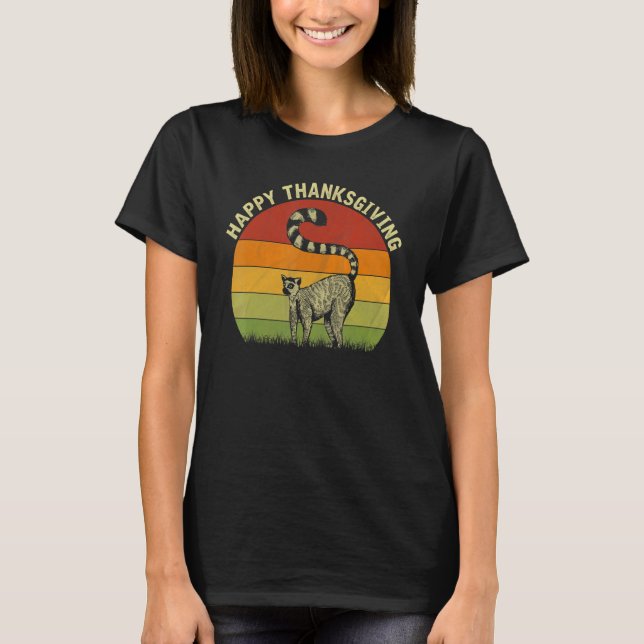 T-shirt Happy Thanksgiving Lemur Cute Thanksgiving Costume (Devant)