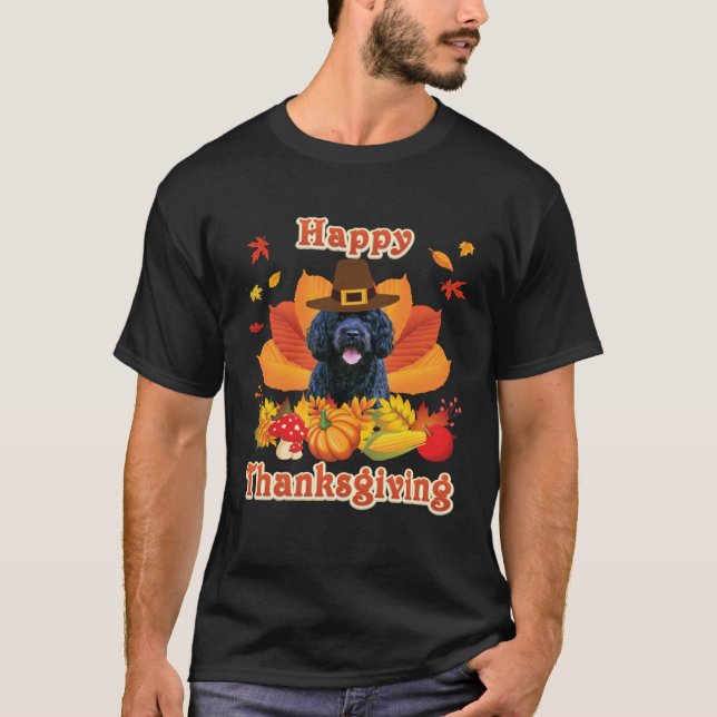 T-shirt Happy Thanksgiving Portuguese Water Dog I m Thankf (Devant)