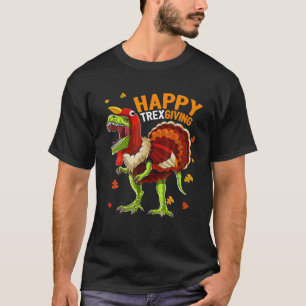 T-shirt Happy Thanksgiving T Rex Dinosaur Turkey Costume B