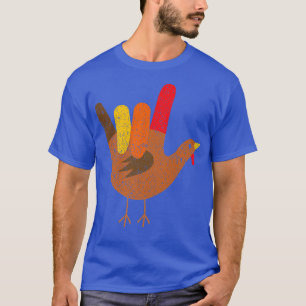 T-shirt Happy Thanksgiving Turkey ASL I Love You Sign Lang