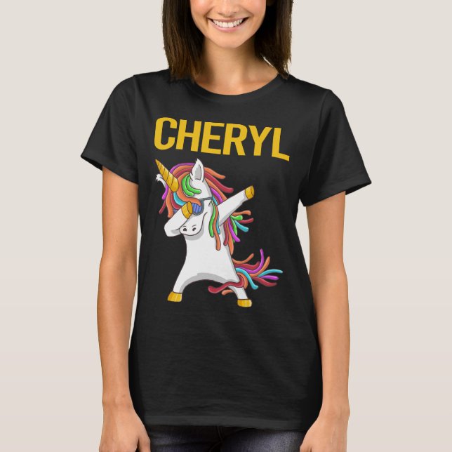 T-shirt Happy Unicorn - Cheryl Name (Devant)
