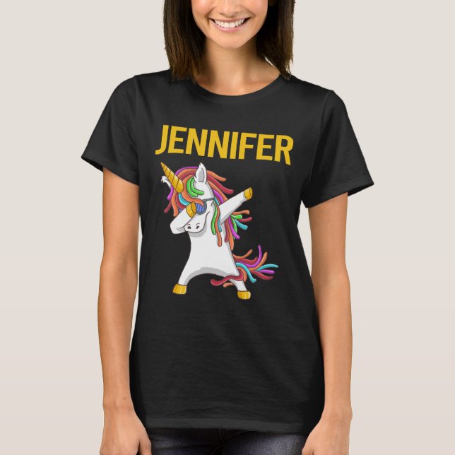 T-shirt Happy Unicorn - Jennifer Name (Devant)