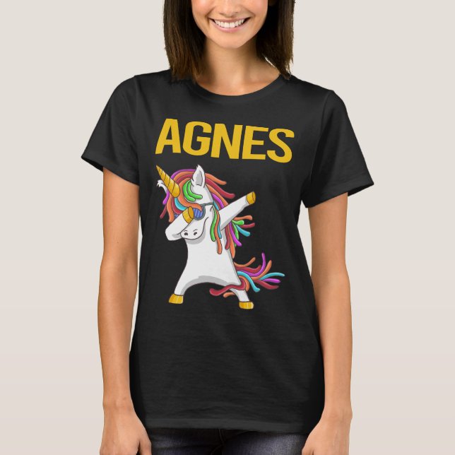 T-shirt Happy Unicorn - Nom d'Agnes (Devant)