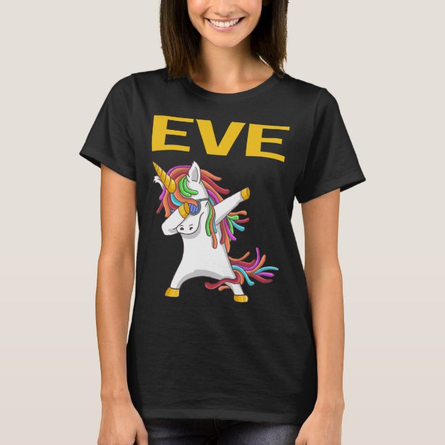 T-shirt Happy Unicorn - Nom Eve (Devant)