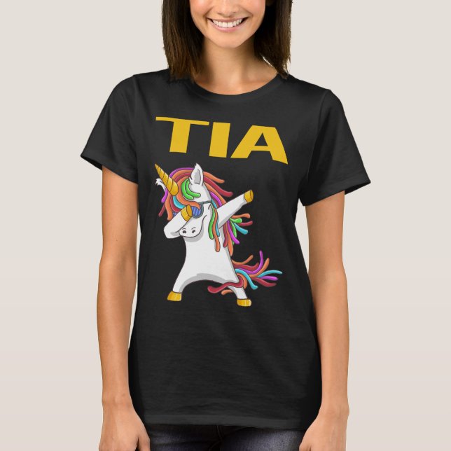 T-shirt Happy Unicorn - Nom Tia (Devant)