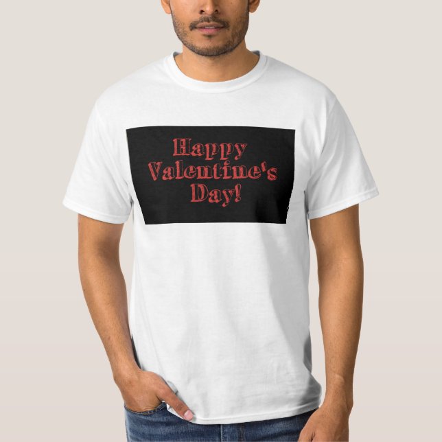 T-shirt happy valentine day rouge & noir (Devant)