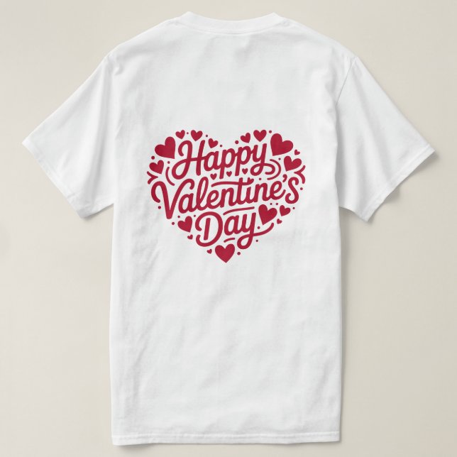 T-shirt Happy Valentine’s Day Heart Typography – Red Love  (Design dos)