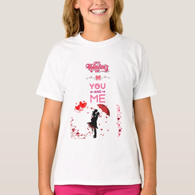 T-shirt Happy Valentine’s Day – You and Me Romantic Love (Devant)