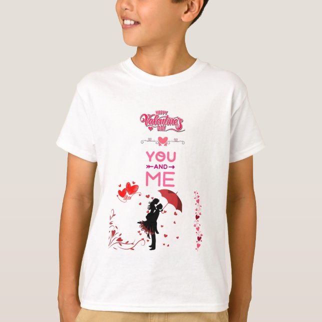 T-shirt Happy Valentine’s Day – You and Me Romantic Love (Devant)