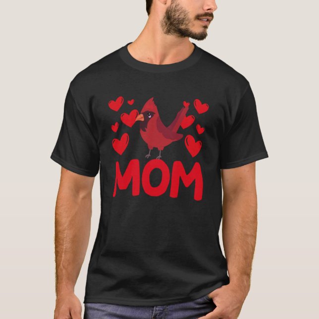 T-shirt Happy Valentine's Day Cardinal Mom Mothers Day Val (Devant)
