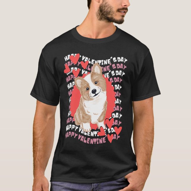 T-shirt Happy Valentine's Day Corgi Valentine Teacher Vale (Devant)