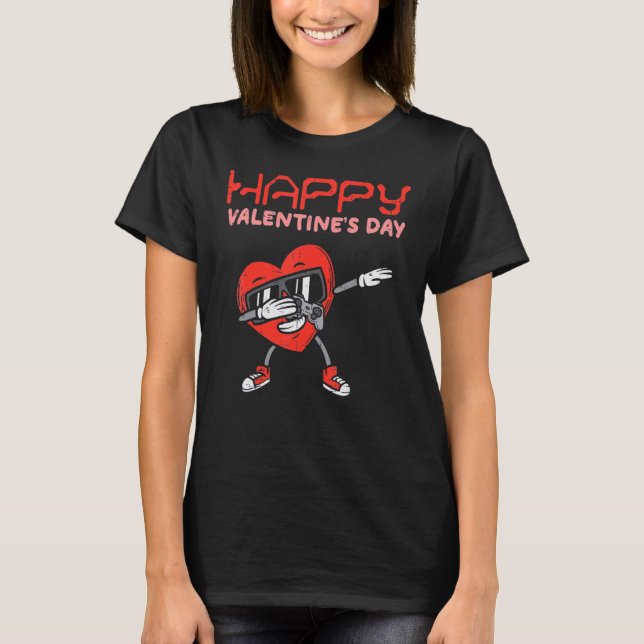 T-shirt Happy Valentines Day Dab Heart Gamer Valentine Boy (Devant)