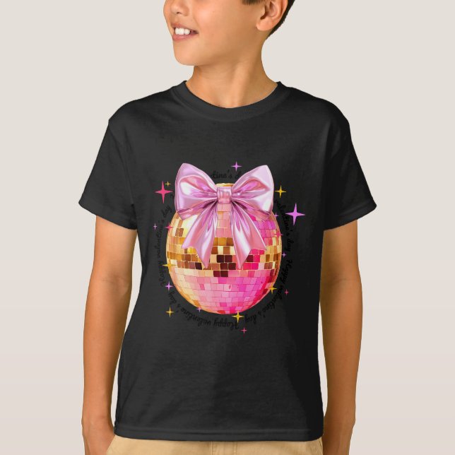 T-shirt Happy Valentine's Day Funny Coquette Disco Ball Gi (Devant)