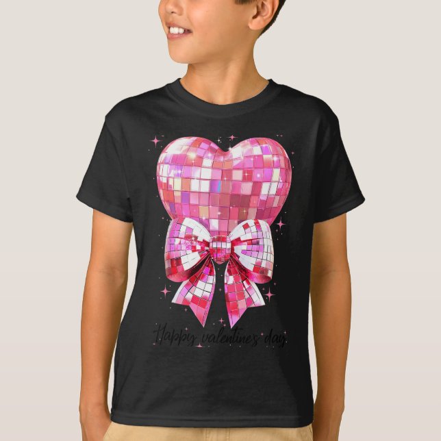T-shirt Happy Valentine's Day Funny Coquette Disco Ball He (Devant)