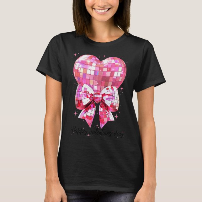 T-shirt Happy Valentine's Day Funny Coquette Disco Ball He (Devant)