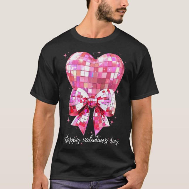 T-shirt Happy Valentine's Day Funny Coquette Disco Ball He (Devant)