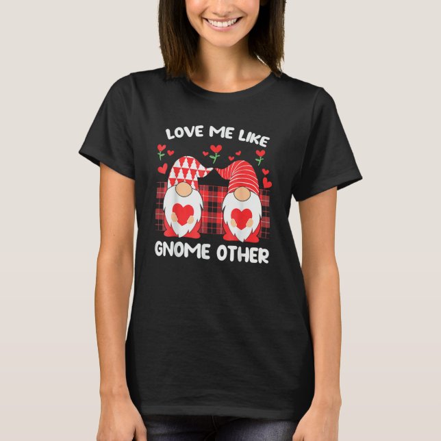 T-shirt Happy Valentine's Day Gnomes Couple Shirts Boys Me (Devant)