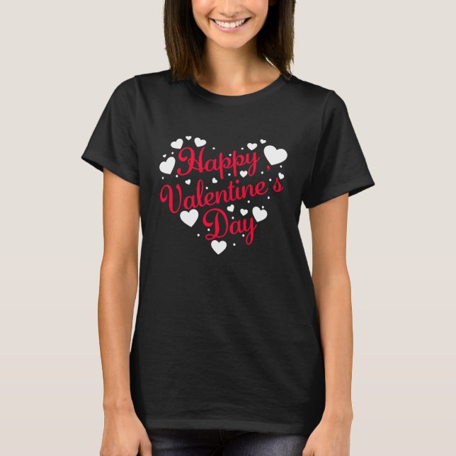 T-shirt Happy Valentine's Day Heart  Men Women Kids Graphi (Devant)