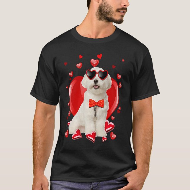 T-shirt Happy Valentines Day Maltese   Dog  V Day (Devant)