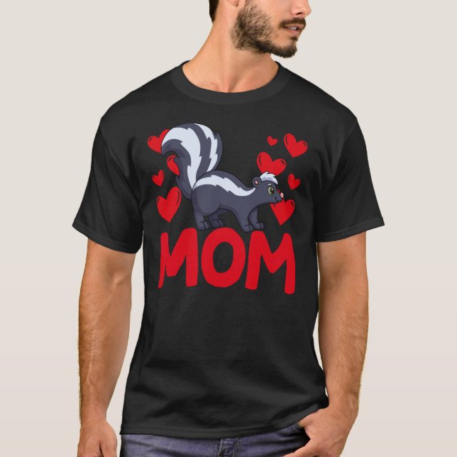 T-shirt Happy Valentine's Day Skunk Mom Mothers Day Valent (Devant)