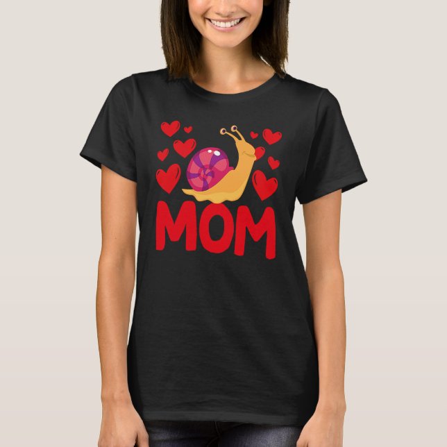 T-shirt Happy Valentine's Day Snail Mom Mothers Day Valent (Devant)