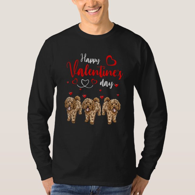 T-shirt Happy Valentine's Day Three Cute Cockapoo Dogs Lov (Devant)