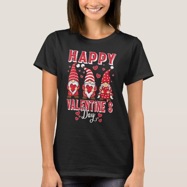 T-shirt Happy Valentines Day Three Gnomies Best Friends Ma (Devant)
