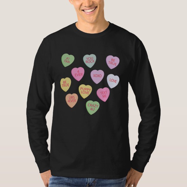 T-shirt Happy Valentineu2019s Day Candy Conversation Heart (Devant)