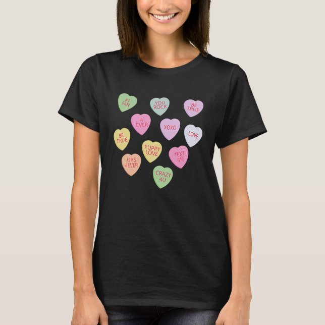 T-shirt Happy Valentineu2019s Day Candy Conversation Heart (Devant)