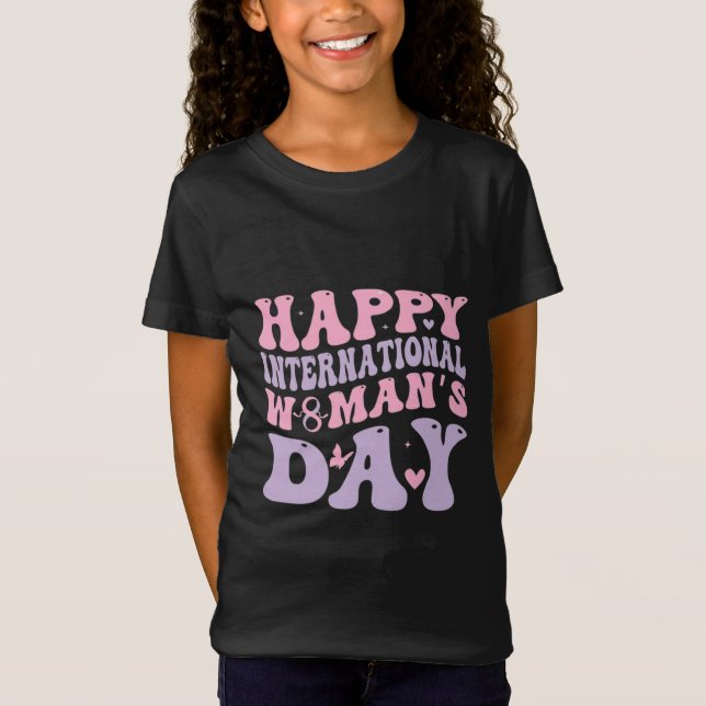 T-Shirt Happy Women's Day Retro Design (Devant)