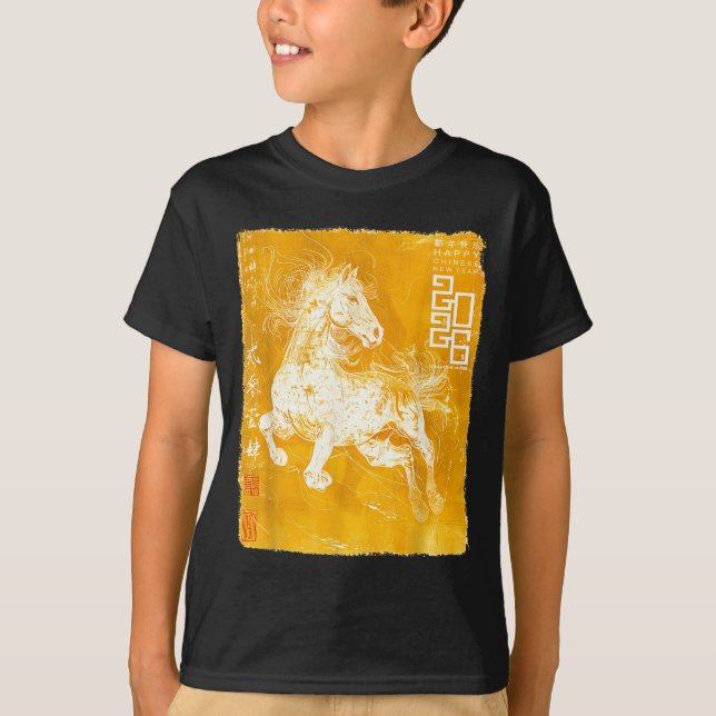 T-shirt Happy Zodiac Horse Chinese Lunar New Year 2026 Sta (Devant)