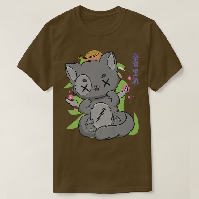 T-shirt Harajuku Chat Anime Neko Pastel Goth Angelcore Sak (Design devant)