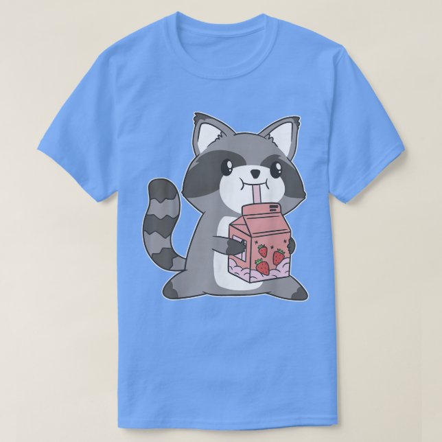 T-shirt Harajuku Japon Anime Cute Kawaii Japonais Raccoon (Design devant)