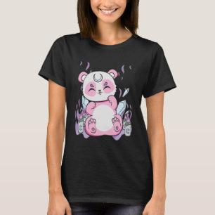 T-shirt Harajuku Panda Et Nu Goth Bear Pour L'Horreur Mign