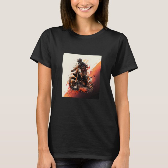T-shirt Hard motocross rider Offroad action (Devant)