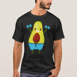 T-shirt Hardcore Avocado Lover Dumbbells fitness d'entraîn