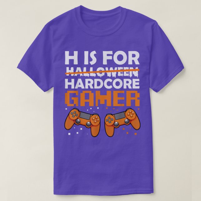 T-shirt Hardcore Gamer Lazy Halloween Costume Videogame Co (Design devant)