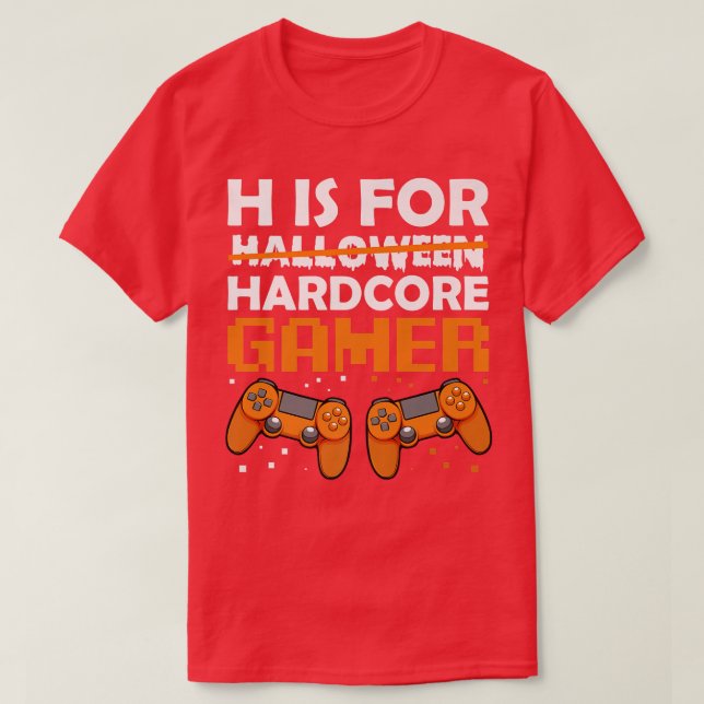 T-shirt Hardcore Gamer Lazy Halloween Costume Videogame Co (Design devant)