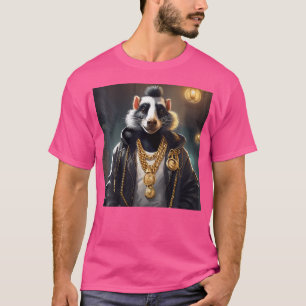 T-shirt Hardcore Gangster Rap Skunk Gold Chain Bling Cute