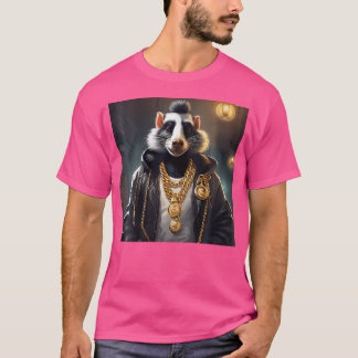 T-shirt Hardcore Gangster Rap Skunk Gold Chain Bling Cute
