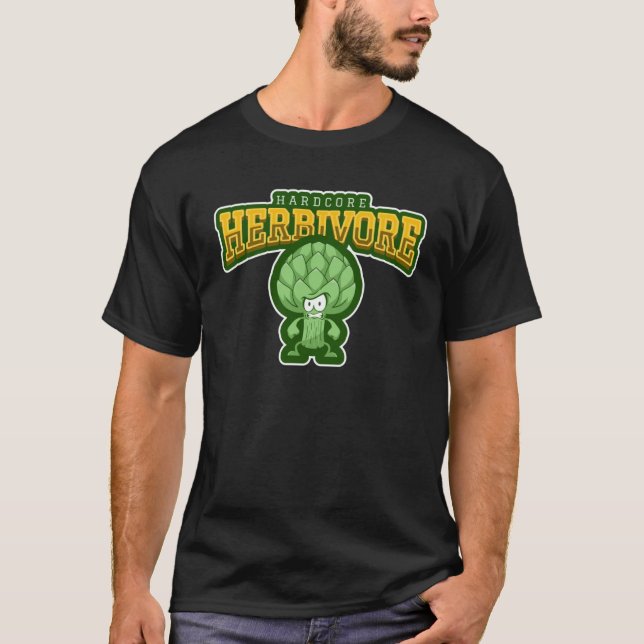 T-shirt Hardcore Herbivore végétarien Vegetarian Vegetaria (Devant)