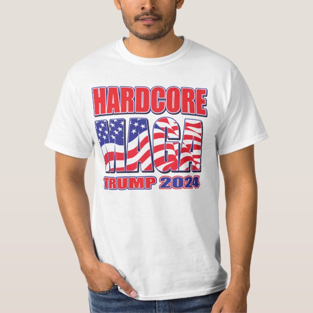 T-shirt Hardcore MAGA Trump 2024 (Devant)